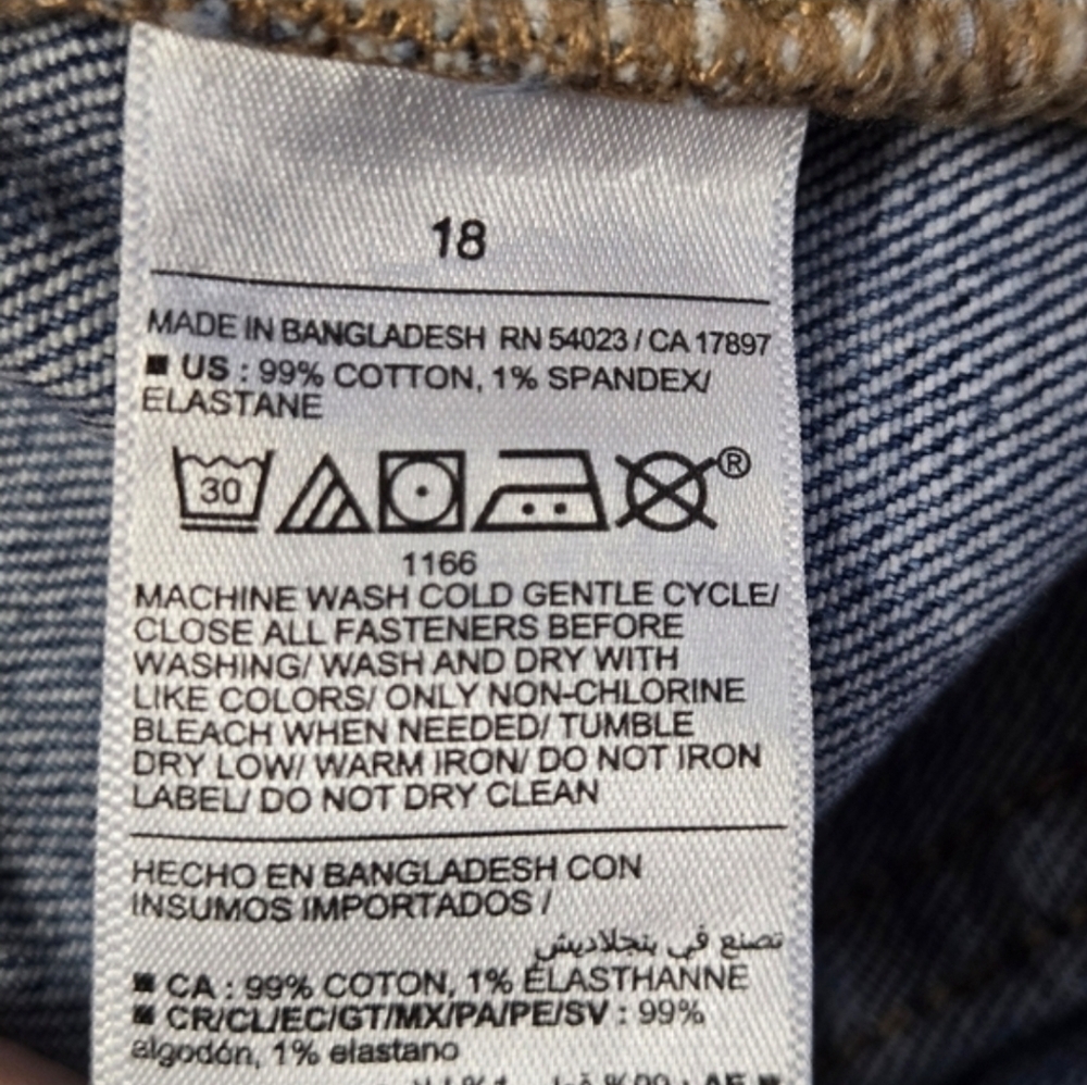 Old Navy High Rise OG Straight Jean Distressed Secret Smooth Pocket Size 18 - Picture 13 of 13